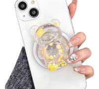TOEECY Soporte y Agarre para Teléfonos Móviles Magnético Base Soporte Plegable Transparente Oso Airbag Agarre Phone Móvil Accesorios para Teléfonos Inteligentes y Tabletas