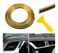 TOEECY Tira Decorativa Cromada 10m Moldura Flexible Adhesiva Embellecedor Interior Automóvil Tablero Consola Personalización Vehículo