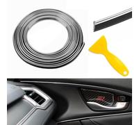 TOEECY Tira Decorativa Cromada 10m Moldura Flexible Adhesiva Embellecedor Interior Automóvil Tablero Consola Personalización Vehículo