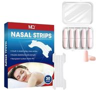 TOEECY Tiras Nasales Antirronquidos 30 Unidades Tapones Silicona 10 Unidades Estuche Almacenamiento Dilatador Nasal Adhesivo Respirable