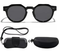 TOEECY UV400 Occhiali Da Sole Vintage Donna Sunglasses Uomo Con Custodia E Borsa Per Occhiali Retro Round Frame Sunglasses Habillage De Fête Classique Cadeaux Pour Femmes