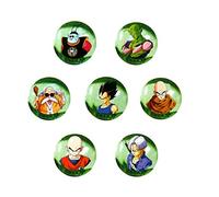Toei Animation Canicas Dragon Z, 7 Bolas de Cristal 22mm, Juego de Canicas, Goku, Anime, Vidrio Verde, Bolsa, Tema y Personaje Licenciados, 36 Meses, Unisex, 7 Count
