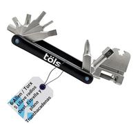 TÖLS 18 multiherramienta bicicleta Aina - 6 Llaves Allen + Llave Torx + Destornillador Estrella + Destornillador Plano + 5 Llaves Radios + Tronchacadenas 5v + Abrebotellas kit herramientas bicicleta