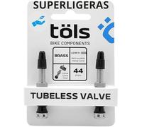 TÖLS 2 Valvula Tubeless MTB 44mm Laton Valvula Presta, Pack 2 Valvula Bicicleta para Kit tubeless - valvulas MTB tubeless Bici Carretera, BMX y Bici Montaña