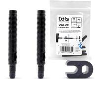 TÖLS Alargador Valvula Neumatico Bicicleta de 35mm | Kit Tubeless MTB, Herramientas Bici | Extensor Valvula Presta 35mm, Negro