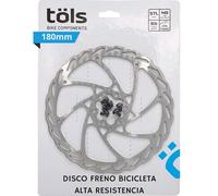 TÖLS Disco de Freno 180mm para Frenos Bicicleta Montaña y Bici Carretera - freno bicicleta disco - disco Freno Bicicleta Montaña con Tratamiento Anticorrosión