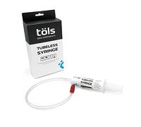 TÖLS Jeringa Liquido Antipinchazos Bici | liquido Tubeless MTB, 60ml Longitud, Latiguillo 200mm | Jeringa Kit Liquido Sellante, Incluye Adaptador Valvula Presta y Schrader | Jeringa Liquido Tubeless