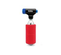 TÖLS Kit Inflador CO2 con 1 Cartucho CO2 de 16 g | Compatible con Valvula Presta y Schrader | Accesorios MTB | Inflador Portátil con Mini Bomba CO2 para Bicicleta Carretera y Bici Montaña