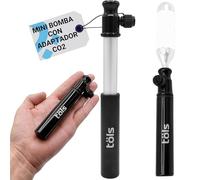 TÖLS Mini Bomba Bicicleta Aina - Mini Bomba de Aire Bicicleta 80 PSI - inflador Bicicletas con Adaptador para co2 Bicicleta - hinchador Bicicleta Super Ligero - Mancha para Bicicleta - Bike Pump