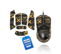 toergy 1 juego de cinta antideslizante para Logitech G403 Hero, resistente al sudor, fácil de usar, diseño autoadhesivo, kit profesional de actualización de ratones, impresión negra y dorada