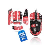 toergy 1 juego de cinta antideslizante para Logitech G403 Hero, resistente al sudor, fácil de usar, diseño autoadhesivo, kit profesional de actualización de ratones, patrón impreso en rojo