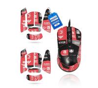 toergy 2 juegos de cinta antideslizante para Logitech G403 Hero, resistente al sudor, fácil de usar, diseño autoadhesivo, kit de actualización profesional de ratones, patrón impreso en rojo