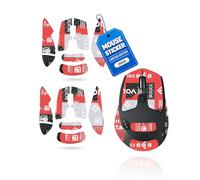 toergy 2 juegos de cinta antideslizante para Logitech M720 Triathlon Multi, resistente al sudor, fácil de usar, diseño autoadhesivo, kit de actualización profesional de ratones, patrón impreso en rojo