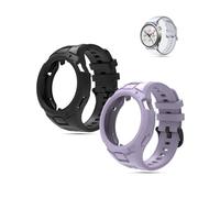 toergy Correa de reloj de silicona para Xiaomi Watch S5 - Correa de repuesto deportiva impermeable, flexible ajustable para hombre y mujer, resistente y duradera, color negro y morado