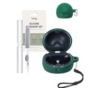 toergy Funda de silicona impermeable a prueba de golpes para Huawei FreeClip 2 S, funda suave y delgada con cordón, llavero y kit de limpieza, color verde