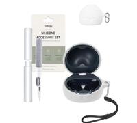 toergy Funda de silicona impermeable a prueba de golpes para Huawei FreeClip 2 S, funda suave y delgada con cordón, llavero y kit de limpieza, color blanco