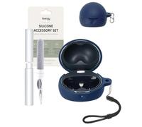 toergy Funda de silicona impermeable a prueba de golpes para Huawei FreeClip 2 S, funda suave y delgada con cordón, llavero y kit de limpieza, azul