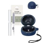 toergy Funda de silicona impermeable a prueba de golpes para Huawei FreeClip 2 S, funda suave y delgada con cordón, llavero y kit de limpieza, azul