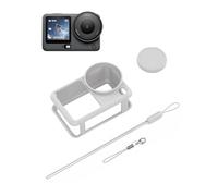 toergy Funda de silicona para cámara deportiva DJI Osmo Action 6, funda de cámara deportiva duradera y respetuosa con el medio ambiente, con agujeros precisos y compatibilidad de carga, gris