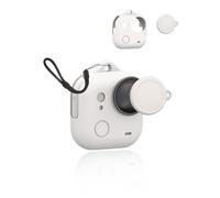 toergy Funda de silicona para cámara deportiva Insta360 Go Ultra, duradera y respetuosa con el medio ambiente, con agujeros precisos y compatibilidad de carga, color blanco