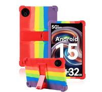 toergy Funda de silicona para tablet MUISOO KB1001 / MISKB100177 de 10,1 pulgadas, funda premium con aberturas precisas, antigolpes, ajuste multiángulo y sensación cómoda de la mano, arco iris