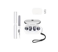 toergy Funda para auriculares JBL SoundGear Clips de auriculares, resistente a los golpes, impermeable, suave y delgada, cubierta de silicona con cordón, llavero y kit de limpieza, color blanco