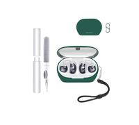 toergy Funda para auriculares JBL SoundGear Clips de auriculares, resistente a los golpes, impermeable, suave y delgada, cubierta de silicona con cordón, llavero y kit limpiador, color verde