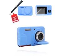 toergy - Funda para cámara digital KODAK Pixpro FZ55 | Juego de protectores de pantalla 3 en 1 con 2 protectores de pantalla de vidrio templado y cordón para el cuello | A prueba de golpes, ligera y
