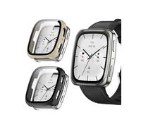 toergy Pack de 2 fundas compatibles con AMAZFIT Active 2 /Active 2 Square - Diseño integrado para la máxima protección del reloj inteligente, PC + pantalla de película endurecida, protección contra