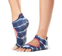 toesox Bellarina - Calcetines antideslizantes de media punta para mujer, yoga, pilates, barra, baile, 1 par, color negro