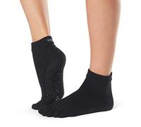 ToeSox Full Toe Ankle Calcetines de Yoga, Unisex Adulto, Negro, L
