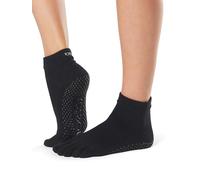 ToeSox Full Toe Ankle Calcetines de Yoga, Unisex Adulto, Negro, L