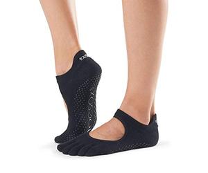 ToeSox Full Toe Bellarina Calcetines de Yoga, Unisex Adulto, Negro, S