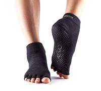 ToeSox Half Toe Ankle Calcetines de Yoga, Unisex Adulto, Negro, M