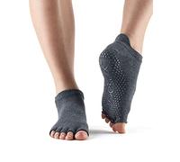 ToeSox Half Toe Low Rise Calcetines de Yoga, Unisex Adulto, Gris (Charcoal Grey), M