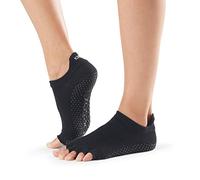 ToeSox Half Toe Low Rise Calcetines de Yoga, Unisex Adulto, Negro, L