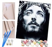 ToeTs pintar por numeros adultos,Jesús blanco y negro DIY pintar por números,pinturas para niños,paint by numbers lienzos para pintar cuadros decoracion(16" x 20")