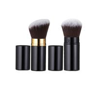 TOFBS 2 Piezas Brocha de Maquillaje Kabuki Retráctil Pinceles de Maquillaje Cepillo de Cosmetica Portátil Brocha Colorete Cepillo Facial para Aplicar Productos de Maquillaje y Polvos