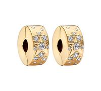 TOFBS 2 Piezas Charms Mujer Sol Luna Estrella Plata de Ley 925 Circonita Cúbica Clip Perla Joyas Joyeria Compatible Pulseras Collares Brazaletes Cumpleaños Regalo Fiesta Madre Niñas (Oro#2)
