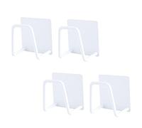 TOFBS 4 Piezas Porta Esponja Autoadhesivo para Cocina Fregadero, Acero Inoxidable Impermeable Soporte de Esponja Ganchos para Paños de Cocina, Cepillo, Tapa de Olla (Blanco)