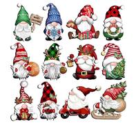 TOFBS Adornos de Navidad 36 Piezas Creativa Adornos Madera Gnomos Árbol Navidad Decoración Decorazioni Pendenti con Corda para Reuniones Familiares Regalos Festival（Especificación#1）