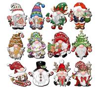 TOFBS Adornos de Navidad 36 Piezas Creativa Adornos Madera Gnomos Árbol Navidad Decoración Decorazioni Pendenti con Corda para Reuniones Familiares Regalos Festival（Especificación#2）