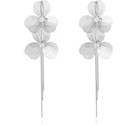 TOFBS Aretes Vintage Florales de Plata 925 Pendientes Largos Hipoalergénicos para Mujeres - Joyería Exagerada