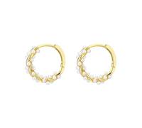 TOFBS Aros Elegantes Perla Circundante S925 Plata Aguja Pendientes Círculo Pequeño Cristal Brillante Joyería Mujer