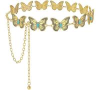 TOFBS Cadena Cinturón Mariposa Metálica Decorativa Ajustable Elegante Bohemia Vintage Femenina