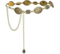 TOFBS Cinturón Cadena Medallones Florales Estilo Bohemio Ajustable Decorativo Elegante Mujer Accesorios Vestir Fiesta