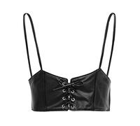 TOFBS Cinturón punk de cuero estilo corsé, cinturón tipo arnés para usar bajo el pecho, cinturón ajustable gótico estilo chaleco, para mujeres y niñas Cosplay, fiestas Rave, disfraz de Halloween, Negro3, Talla única
