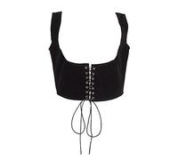 TOFBS Cinturón punk de cuero estilo corsé, cinturón tipo arnés para usar bajo el pecho, cinturón ajustable gótico estilo chaleco, para mujeres y niñas Cosplay, fiestas Rave, disfraz de Halloween, Negro6, Talla única