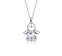 TOFBS Colgante Ángel Guardián Cristal Brillante Plata Collar Elegante Joya Delicada Adorno Celestial Accesorio Resplandeciente