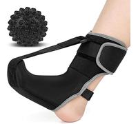 TOFBS Férula Nocturna Fascitis Plantar Brazalete de Noche Ajustable Transpirable Ferula Fascitis Plantar con Bola de Masaje Puntiaguda para Pies Planos Tendinitis de Aquiles(Negro M)